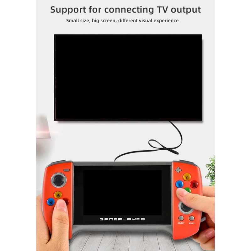 

Retro Game Console with Color Sn Dual Rocker 8G 4.3-Inch Built-in 2000MAh Battery for GBA GB MD SFD Series Games