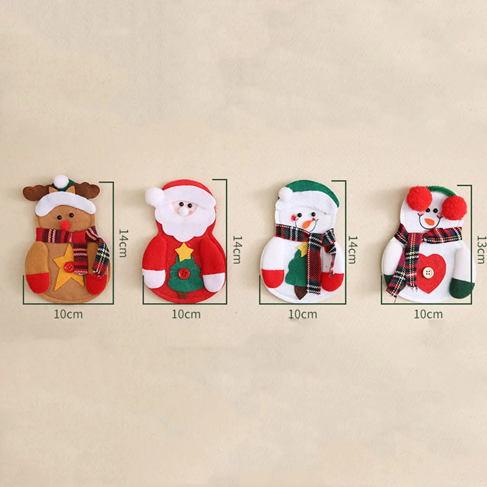 4 шт./компл. Санта ножи конверт для вилок рождественские украшения чехол столовых