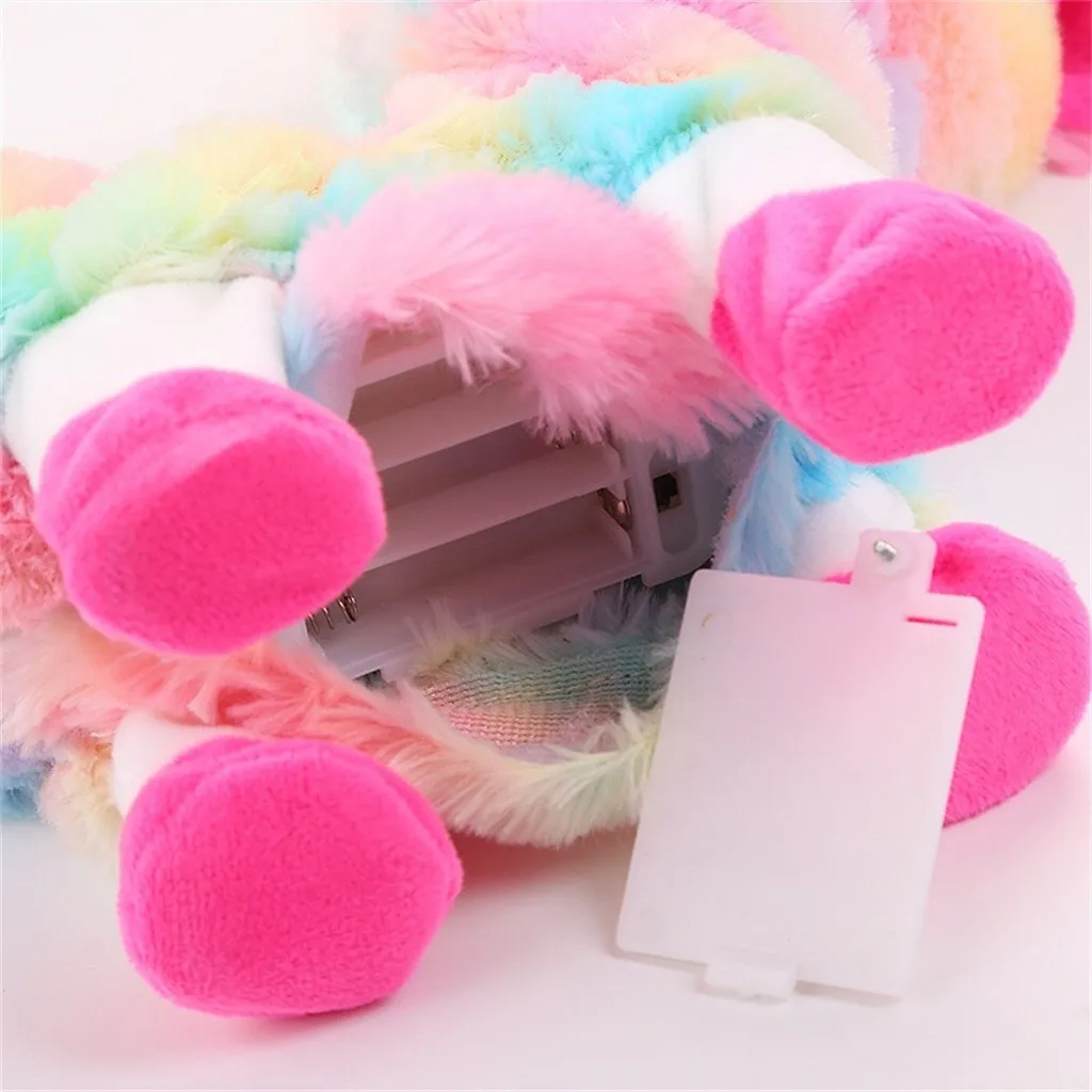 Забавные игрушки электрическая ходячая твист попка радужные животные плюшевые