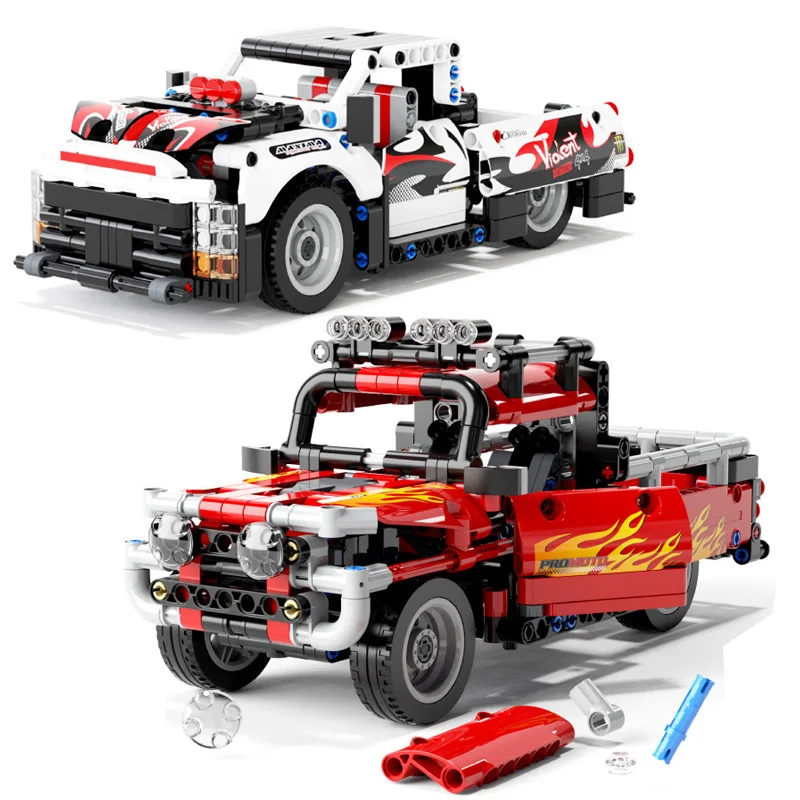 Техническая серия пикап модель автомобиля строительные блоки город внедорожные