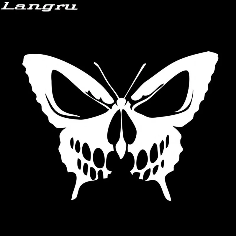 Langru 14 5 см * 11 1 Бабочка череп виниловая наклейка автомобиль мотоцикл стикер