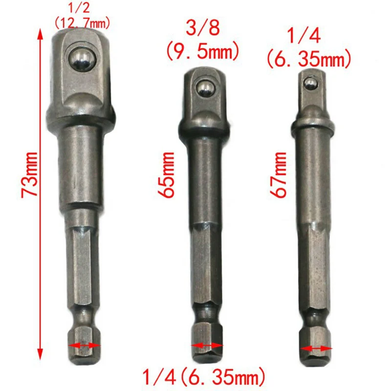 Стальной адаптер с шестигранным хвостовиком до 1/4 &quot3/8&quot 1/2 &quotудлинитель сверла