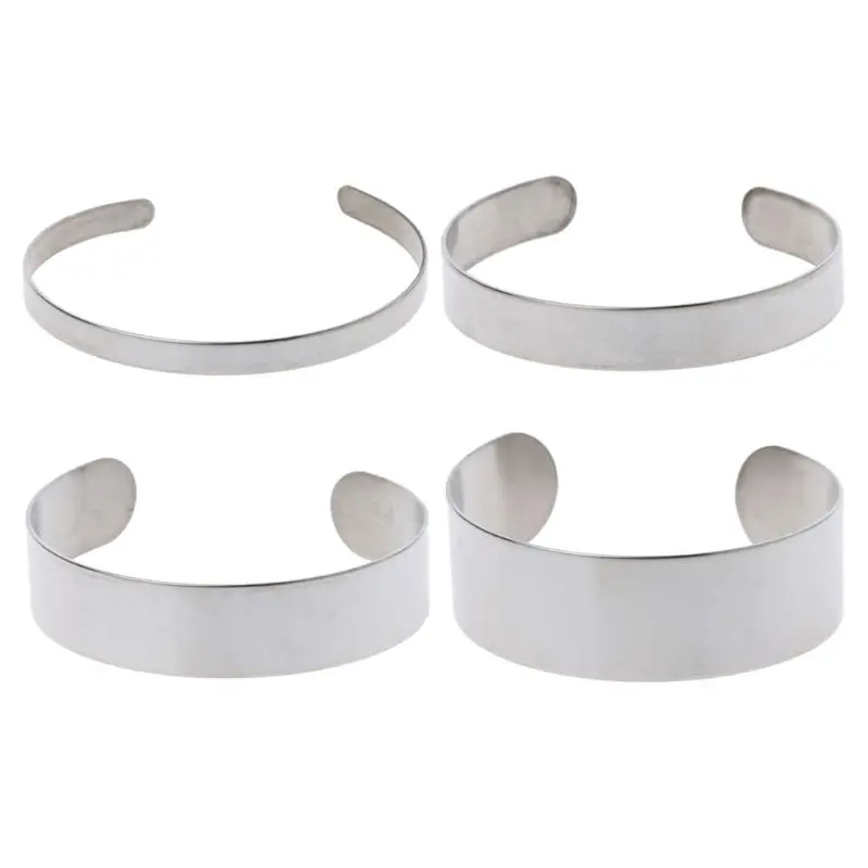 

10Pcs Titanium Blank Stamping Bracelet DIY Leather Cuff Bangles Jewelry Making