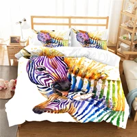 quilts and bedding sets duvet covet gouache zebra printed home textiles with pillowcase king queen single size bed linens