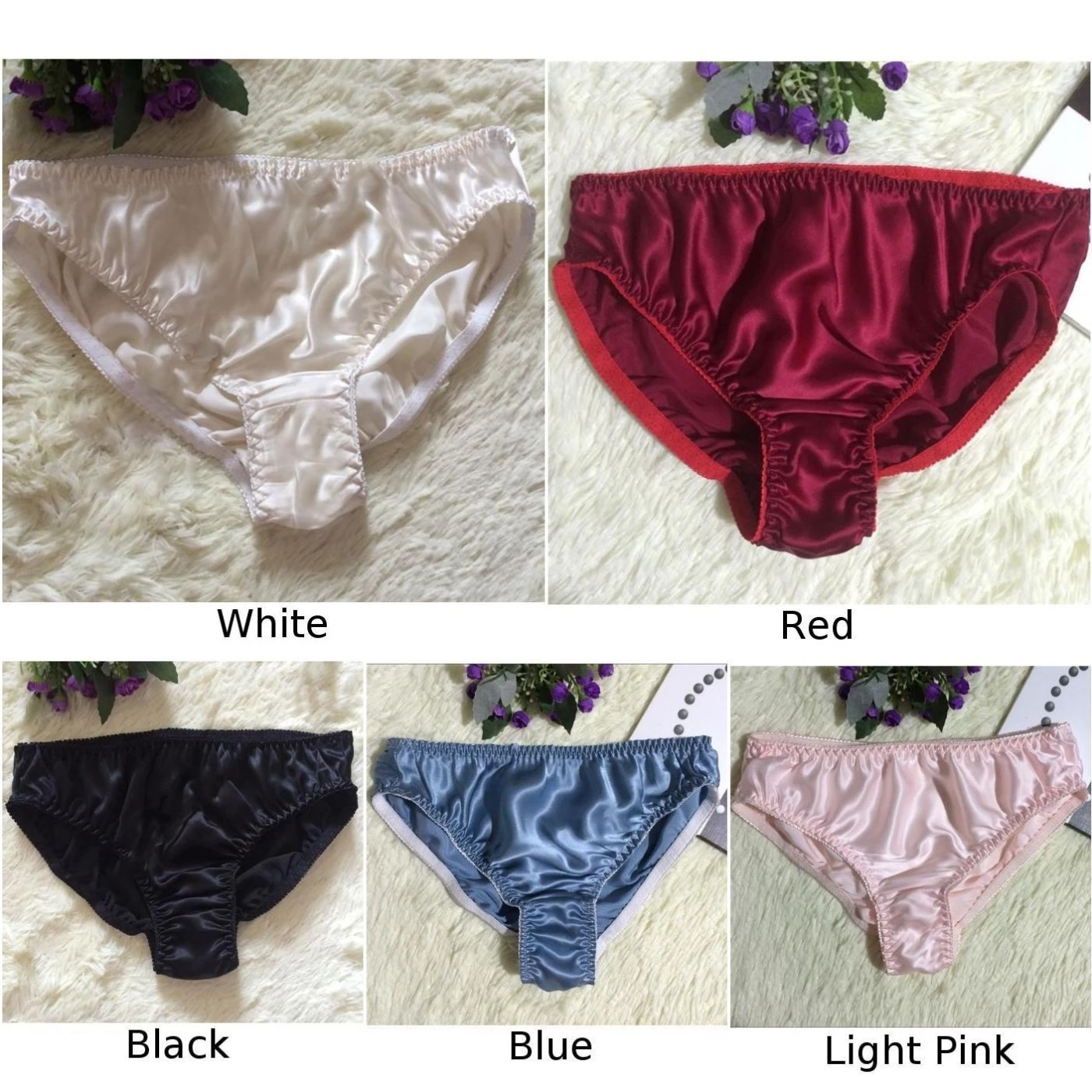 Women briefs Sexy Ultra-thin 100% Silk Briefs Breathable Comfortable Large Size ladies panties |