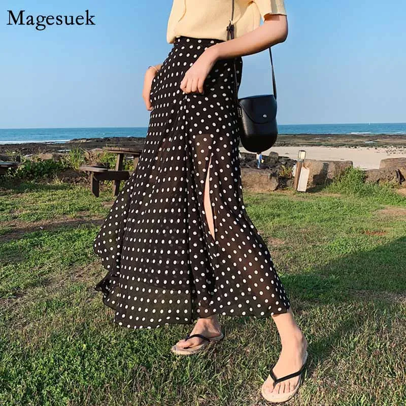 Повседневная винтажная юбка средней длины с высокой талией и расширяющимся