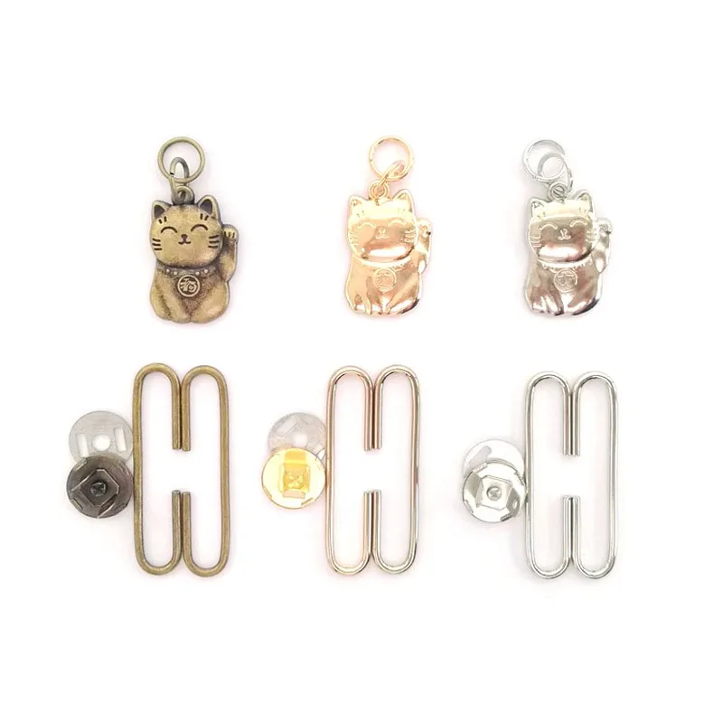 

10sets DIY Coin Purse Frame Cat-shaped Clasp Metal Magnetic Snaps Buttons Purse Frame Kiss Clasp Lock Accessories Bag