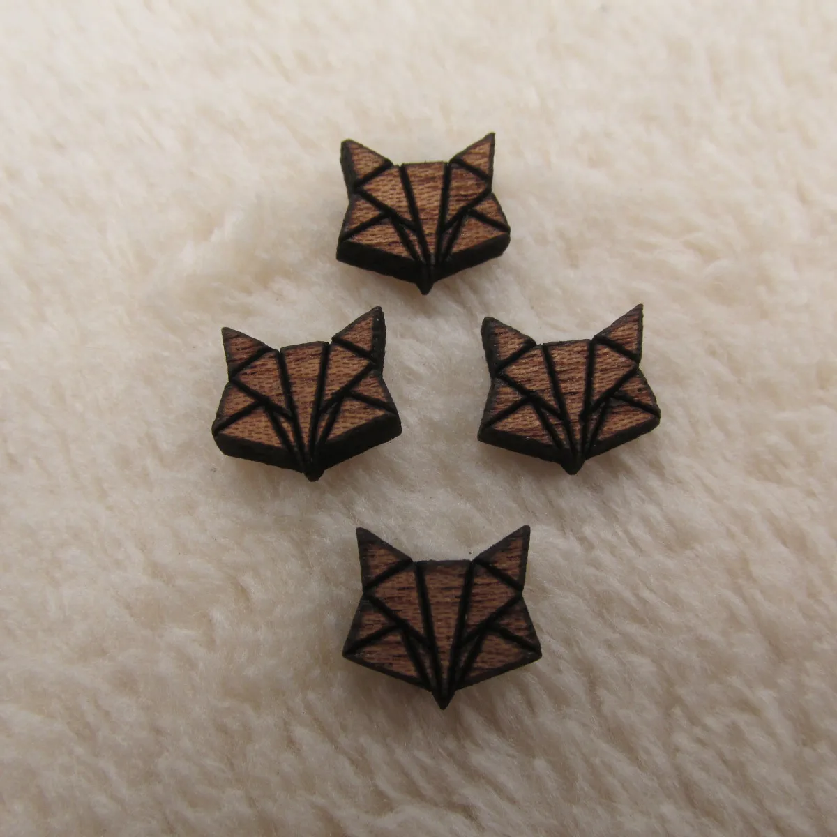 Незаконченные деревянные лиса Charm Wood Кабошон ожерелье с подвеской из идеально
