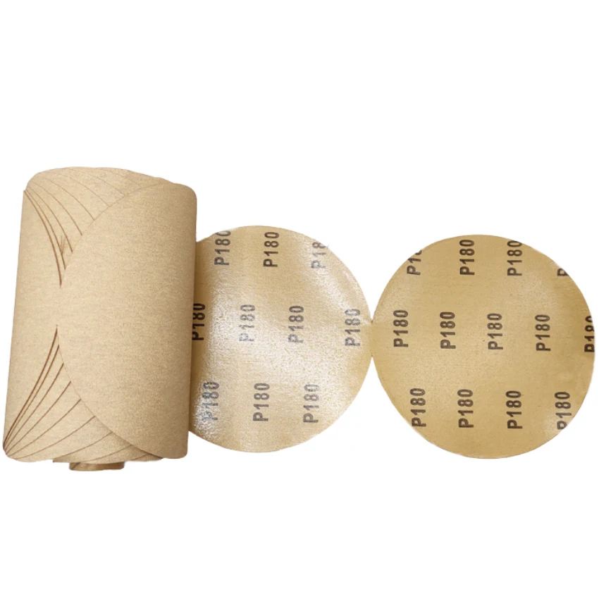 6Inch PSA Gold Sanding Discs Roll 180# Sticky Back Sandpaper Roll for Sander