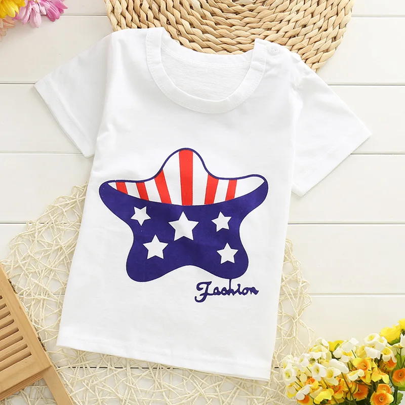 Распродажа! 1 предмет летняя футболка для мальчиков разных цветов детские белые