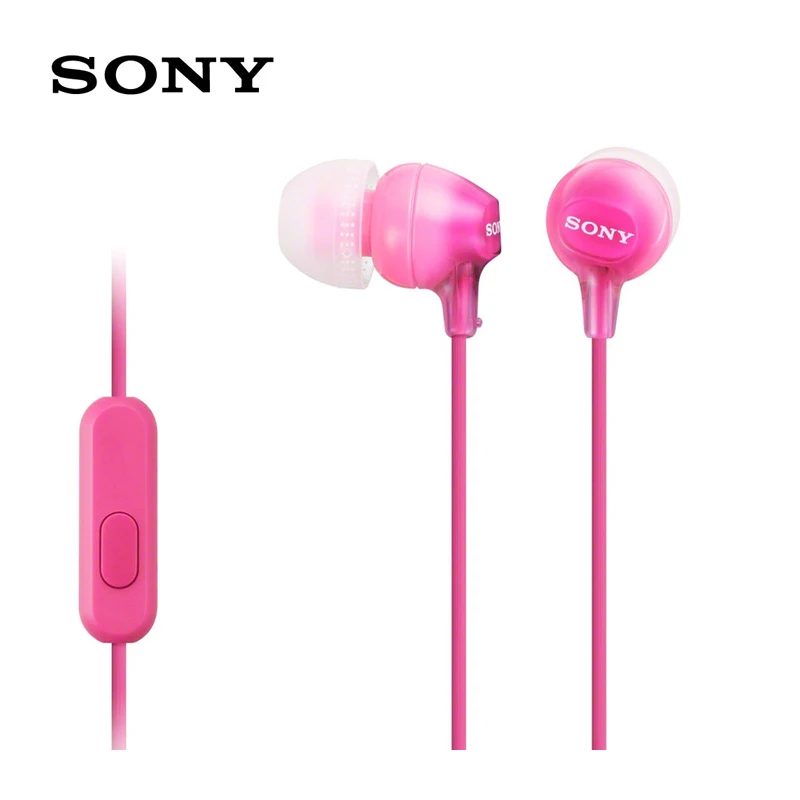 Оригинальные Проводные стереонаушники Sony MDR-EX15AP 3 5 мм гарнитура с сабвуфером