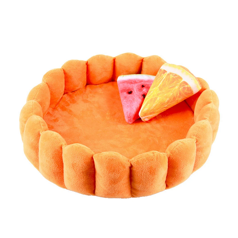 Plush Fruit Kennel Dog Cat Sleeping Mat Pet Bed Mat Fleece Egg Tart Pet Cat Cushion House Cat Dog Fruit Playing Tool