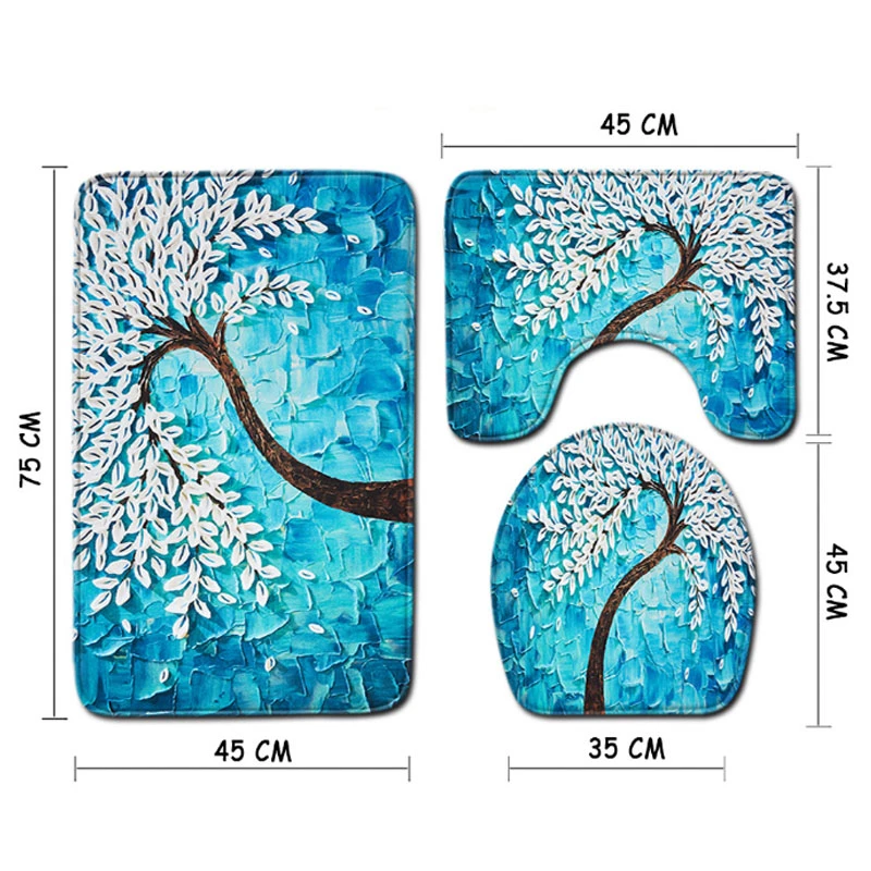 3 шт./компл. коврик для ванной нескользящий с 3D цветочным принтом Придверные