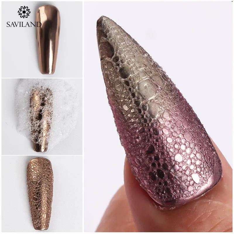 SAVILAND Bubble Nails розовое золото зеркальный порошок Волшебное зеркало блеск для