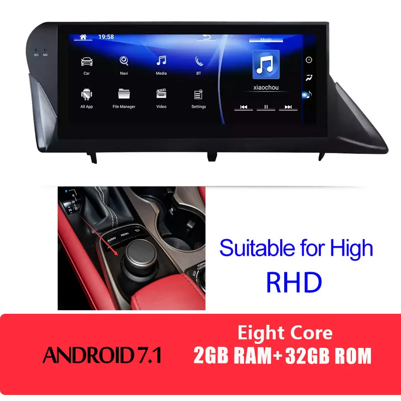 android car radio KiriNavi 10,2" Android 9,0 Автомагнитола для Lexus RX270 RX350 RX450h gps навигационная система аудио мультимедиа стерео 2009 - Цвет: android car radio