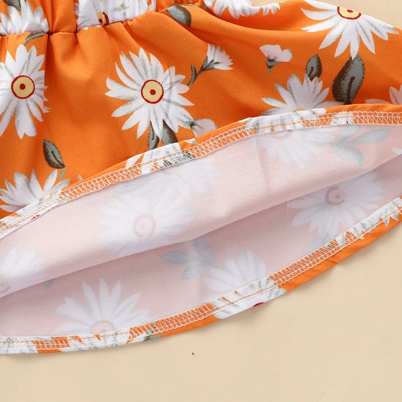 

Baby Girls Dresses Baby Kids Girl Fashion Flower Print Sleeveless Kids Dress Casual Dress Party Dress