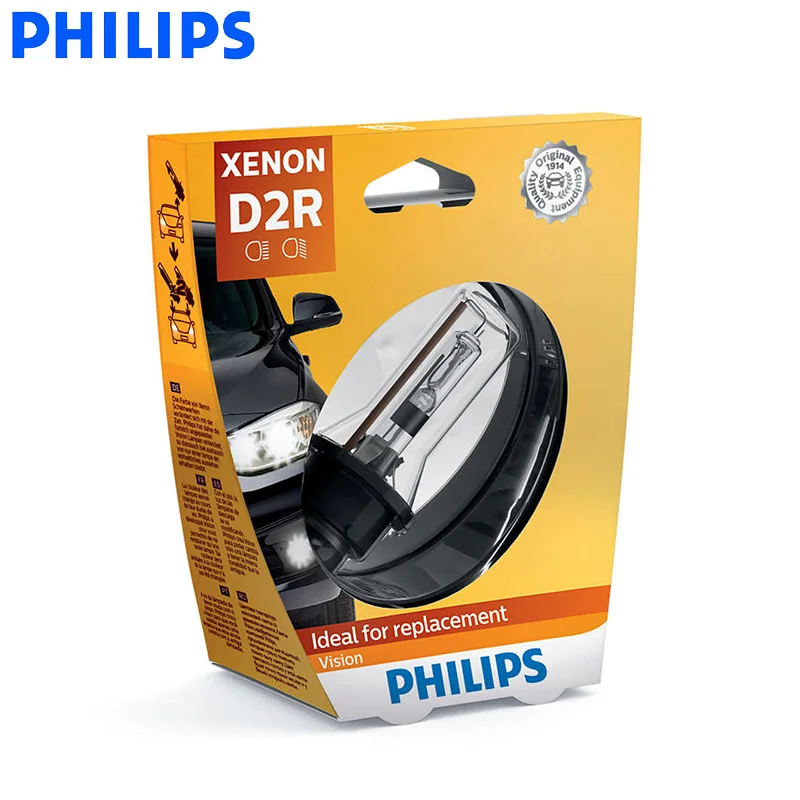 Philips Vision D2R 35 Вт ксеноновый автомобильный головной светильник HID 4200K оригинальный