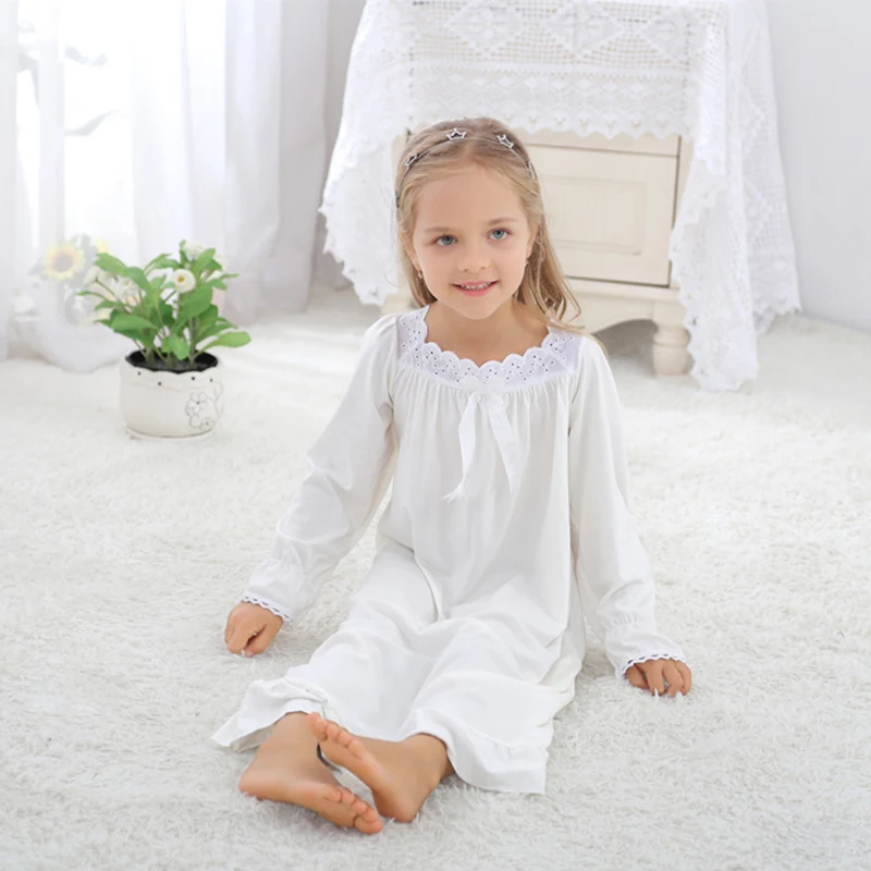 Nightgowns 2-10Y Princess Pajamas Tracksuit Princess Dress New Summer Fashion Dress Soft Wear Daily Long Drsses Toddler