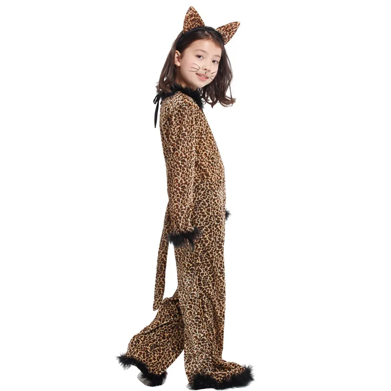 Коричневые комбинезоны M-XL для детей косплей с животными леопардовые костюмы