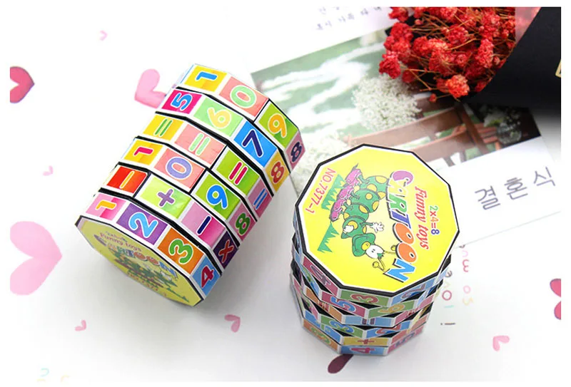 Child Learn digital cube toys Baby intellectual development Sudoku Color cartoon sticker Hand-eye coordination stress reliever
