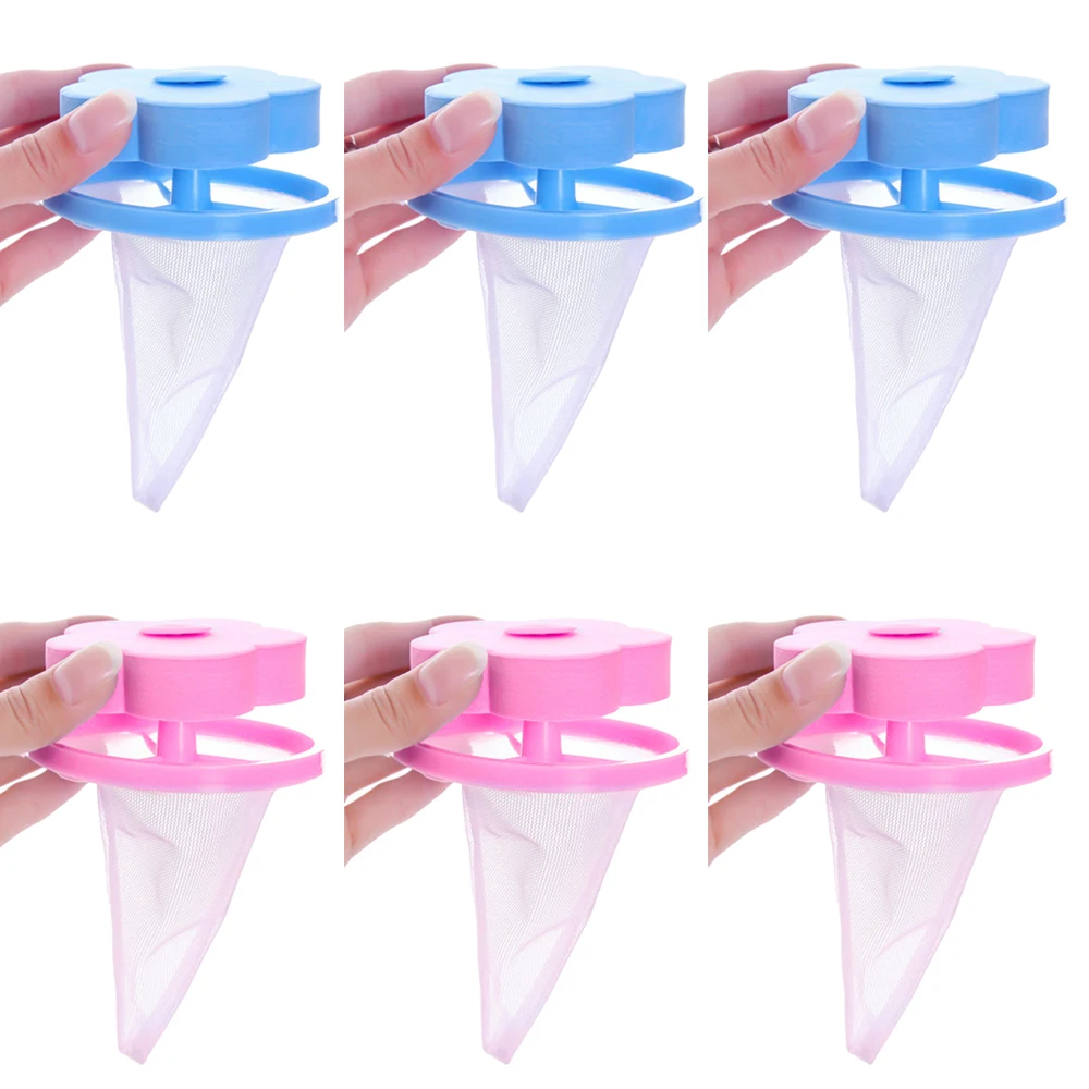 12Pcs Resuable Flower-type Household Reusable Washing Machine Lint Mesh Bag And Washing Bag Reusable Hair Remover