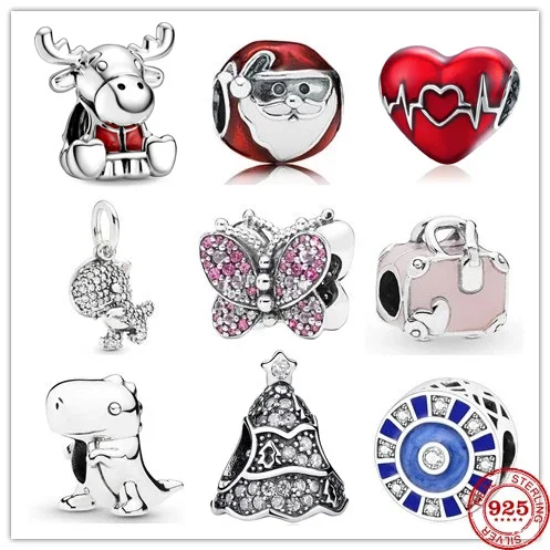 Новый оригинальный Рождественский Дино Динозавр подвеска с Санта-Клаусом бусины