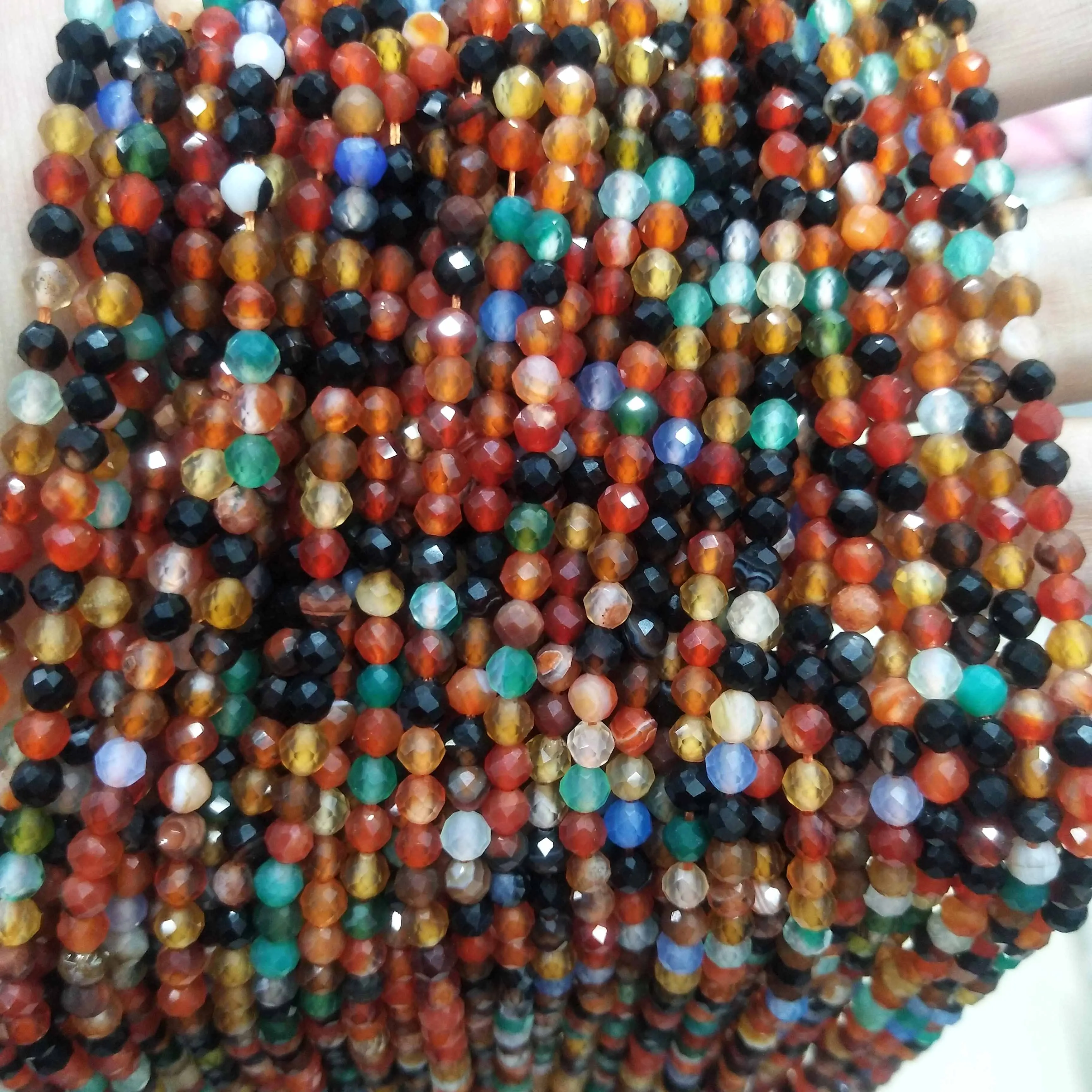 Ограненные бусины из 4 мм натурального камня Агаты Amazon розовые кварцевые