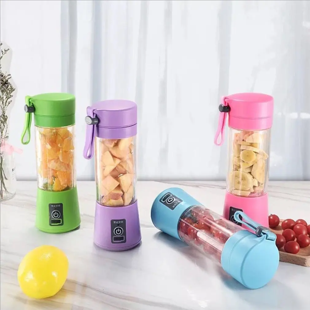 

2/4 Blades Mini USB Rechargeable Portable Electric Fruit Juicer Smoothie Maker Blender Machine Sports Bottle Juicing Cup