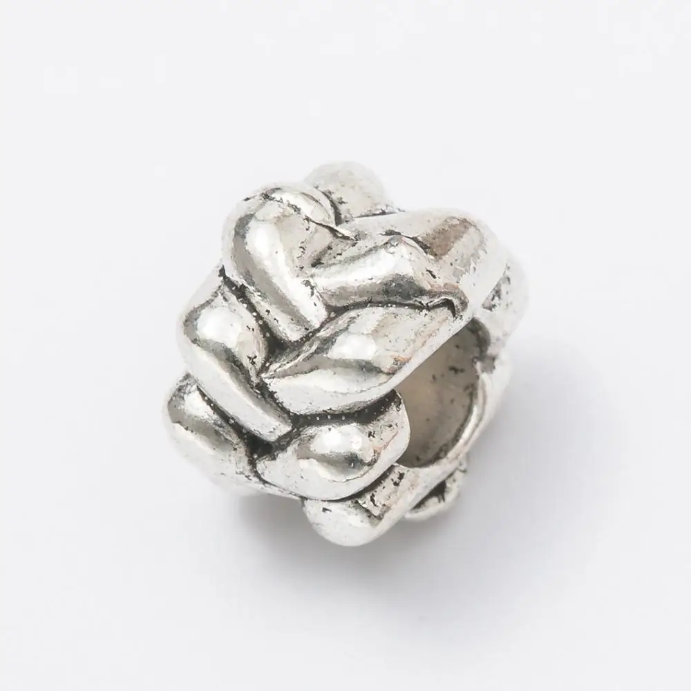 10 шт./партия античный серебряный цвет DIY цинковый сплав большое отверстие