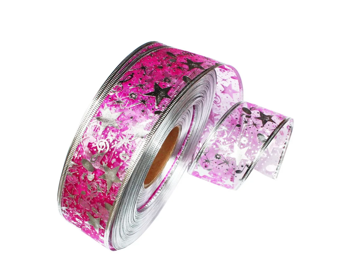 200 см Золотая Звезда Пряжа Ленты Рождественская елка Декор Рождественский бант