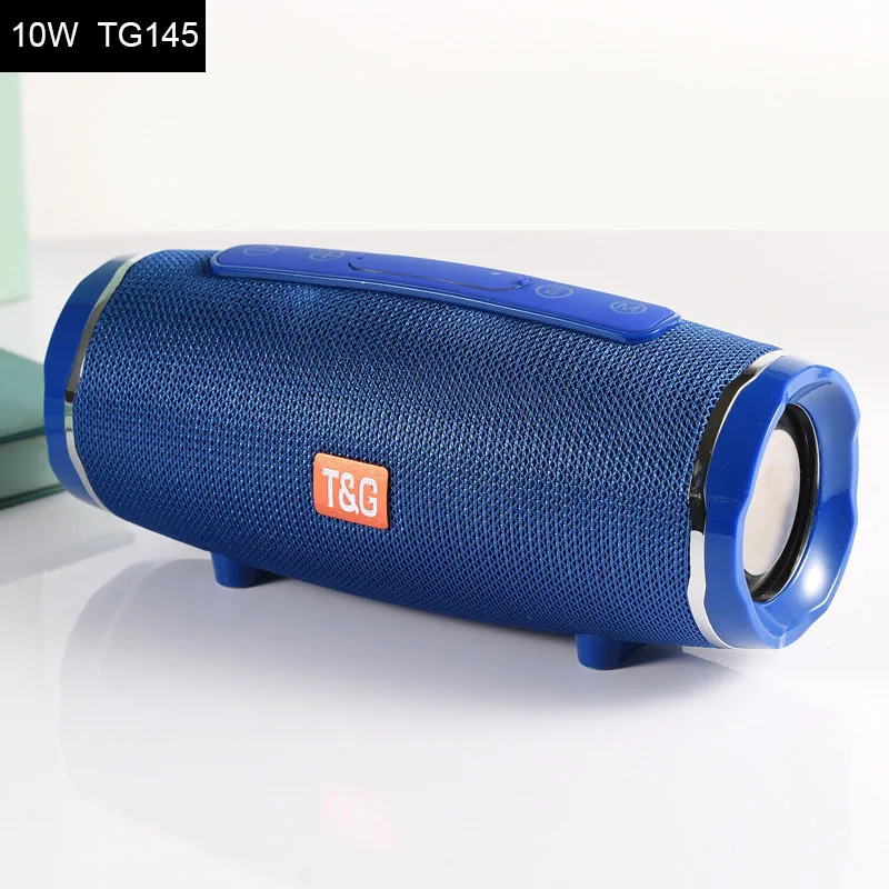 20 Вт Портативный беспроводной Bluetooth динамик водонепроницаемый динамик Поддержка FM радио TF карта Открытый ремешок с сабвуфером Колонка динамик - Цвет: TG145 BLUE