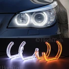 Светодиодсветодиодный ангельские глазки для BMW E60, E61, LCI 528i, 530i, 535i, 550i, M5, 2007-10, галогенные фары, автомобильные фары, аксессуары Halo 3D DTM, Стиль LCI