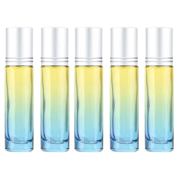 14 10ML 5PCS 5 шт./компл. 10 мл градиентные цветные толстые стеклянные с роликовым аппликатором эфирные масла пустые флаконы для духов 10cc роликовый шар прочный для путешествий - Цвет: 14 10ML 5PCS