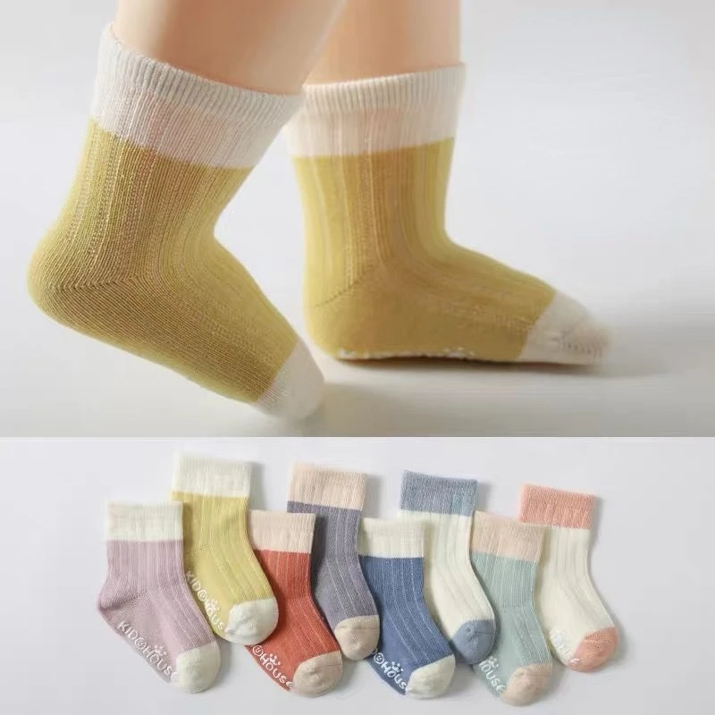 

4 Pair/Lot 0-3 Years Baby Cotton Socks Spring Autumn Cute Newborn Baby Boys Girls Breathable Anti-slip Socks Toddler Floor Socks