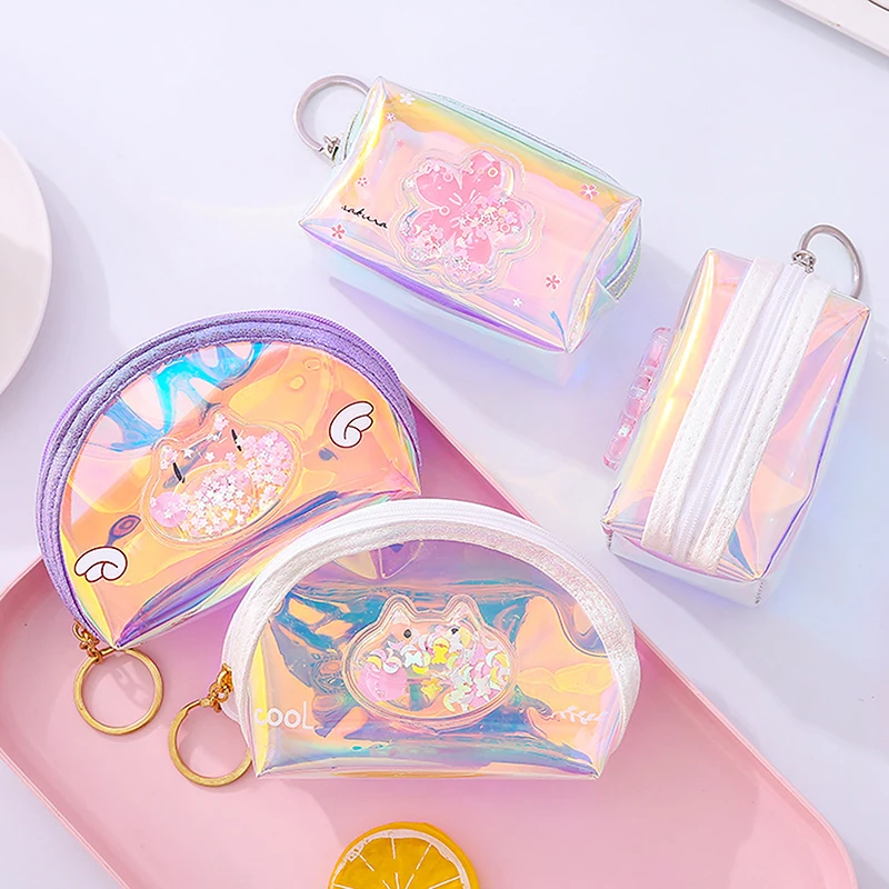 

Новый мини-кошелек с сыпучим песком для женщин и девушек, сумка для монет из ПВХ, студенческие кошельки для монет