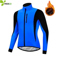 wosawe winter thermal fleece men cycling jackets warm up mtb bike clothing windproof sports coat jersey bicycle windbreaker