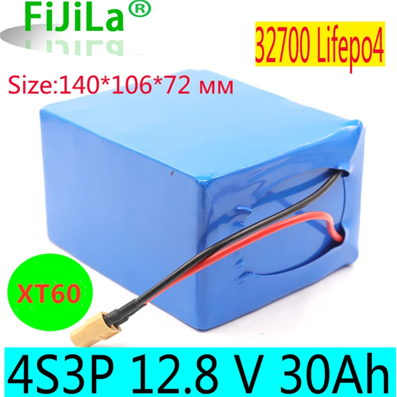 

32700 Lifepo4 батарея 4S3P 12,8 в 30 ач с 4S 30A Maximale 60A регулируемые Bms для электронных ботинок onдерbroken voeding 12V
