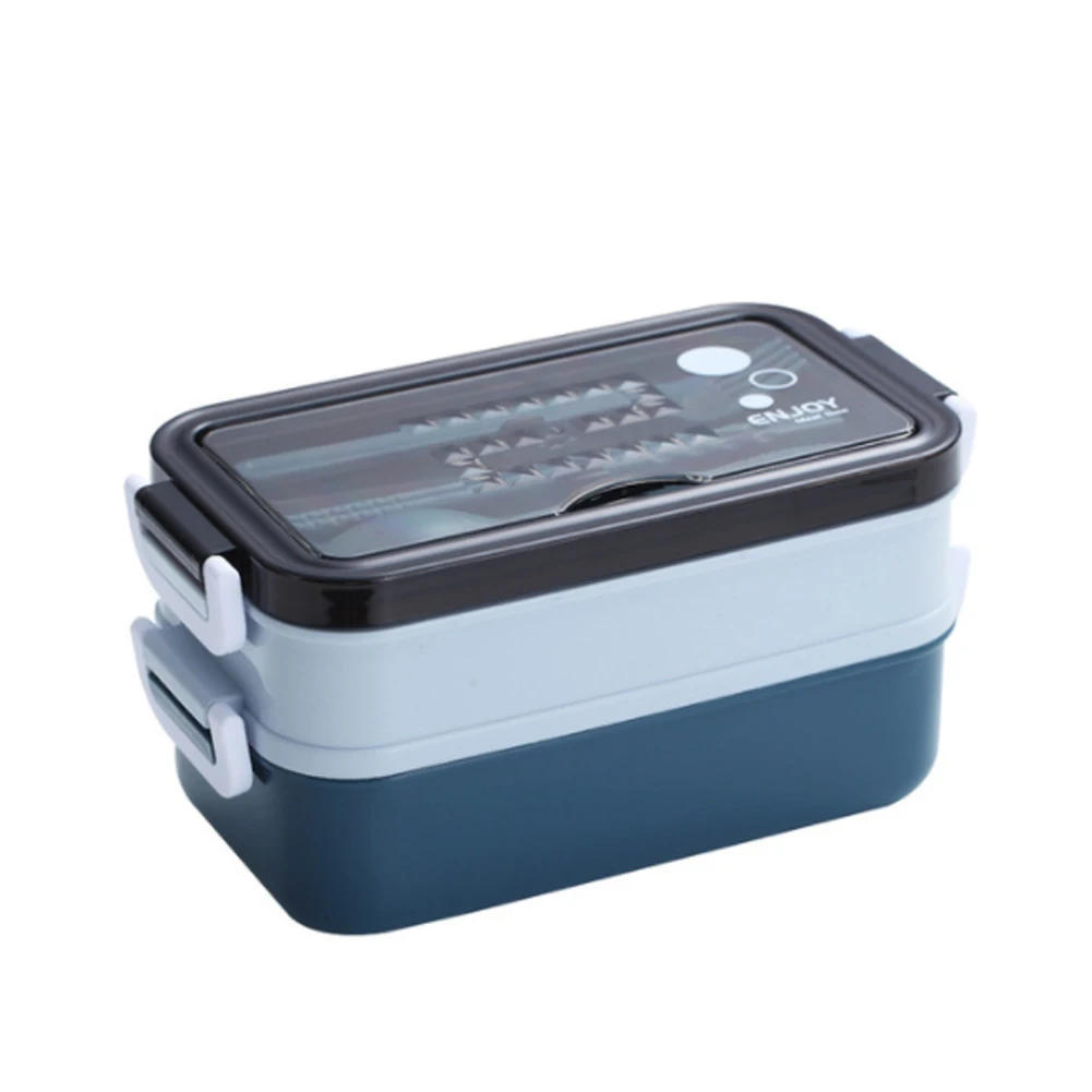 lunch box stainless steel 2 layer leak proof bento box lunch container with phone holder food storage box for kids office worker free global shipping