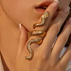 Кольцо в виде змеи для мужчин и женщин, классное длинное Ювелирное Украшение в стиле панк, кольцо золотистого и серебристого цвета с животным, Подарочная бижутерия Anel Anillos Aneis