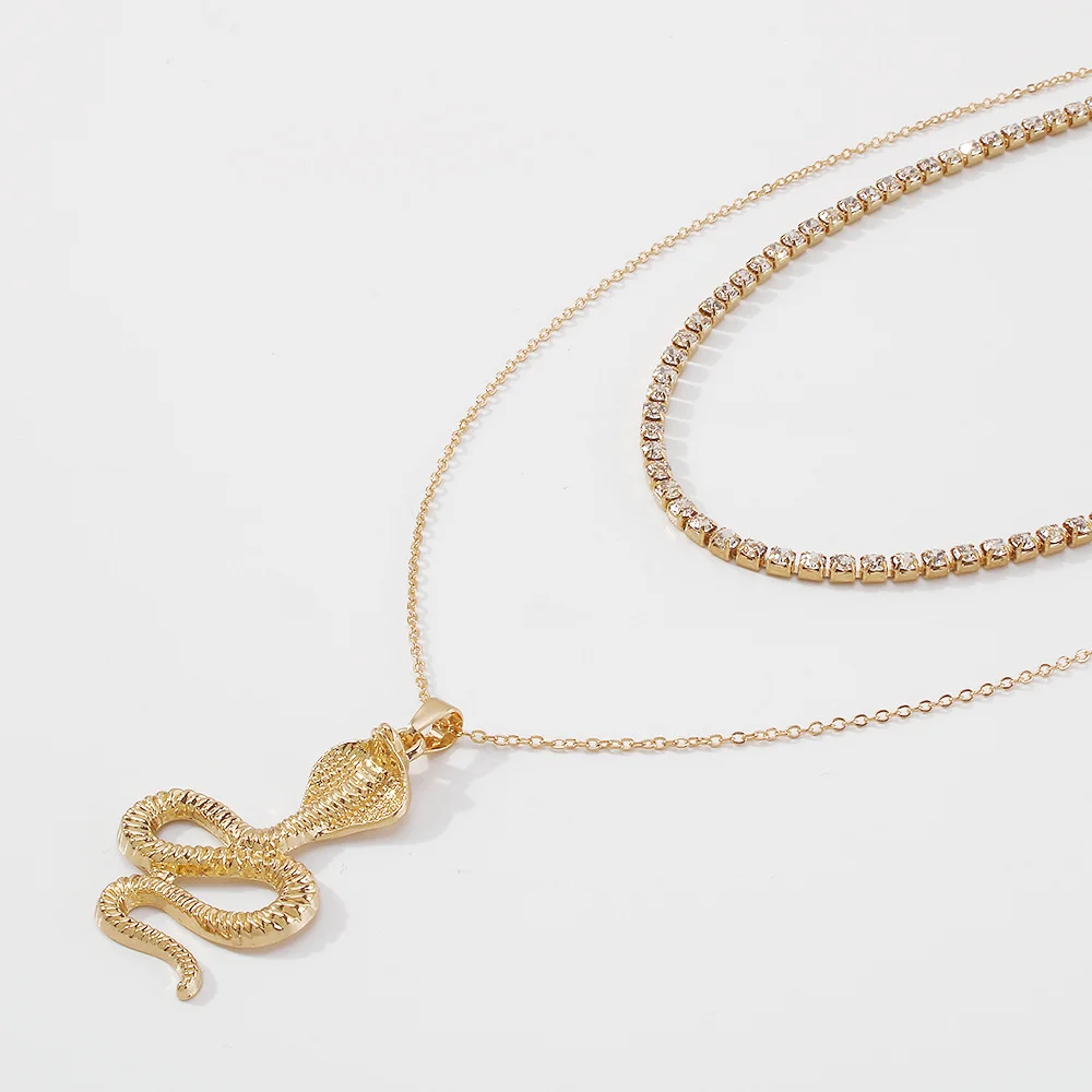 Цепочка с подвеской в виде кобры женская винтажная длинная цепь стиле бохо под