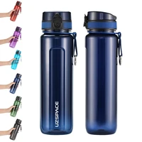 high capacity sports water bottle 1000ml protein shaker outdoor tour gym tritan plastic drink portable leakproof bottle bpa free