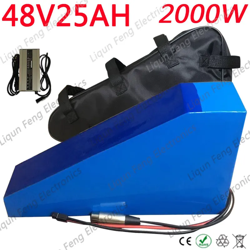 Треугольная литиевая аккумуляторная батарея высокой мощности 48 в 25 Ач 2000 Вт с