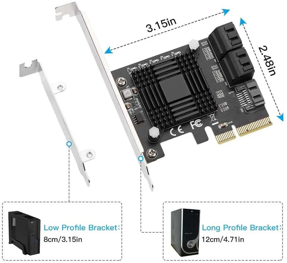 Контроллер Расширения onision PCIe SATA Card III контроллер 6 Гбит/с JMB585/SATA 3 0 5 портов без Raid с