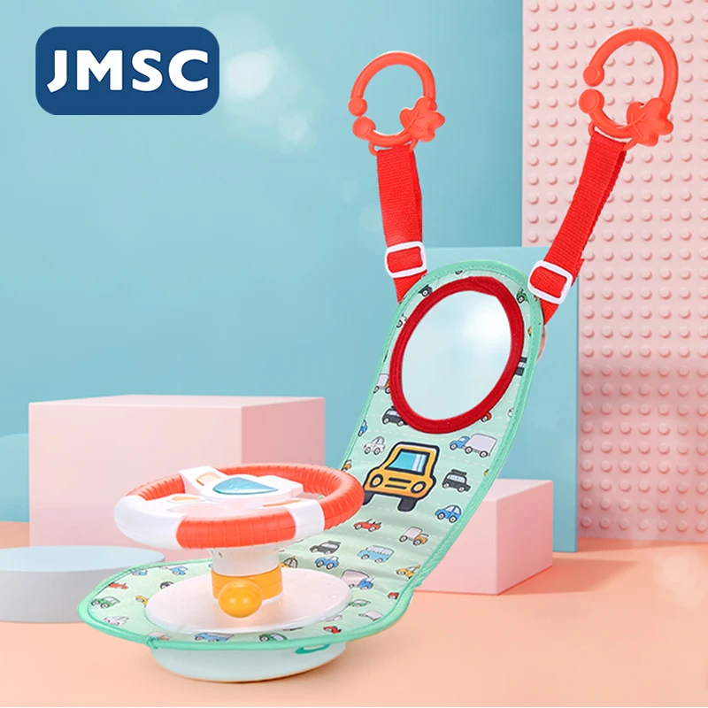 

JMSC Baby Kids Eletric Simulation Steering Wheel Toy Driving Interactive Musical Educational Car Seat Back For Infant Boys Girls