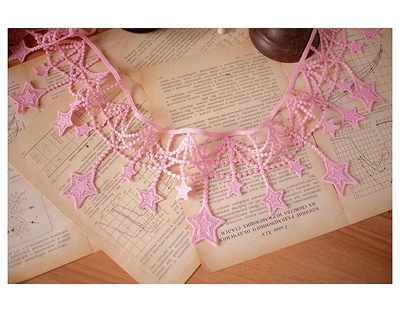 pink 10,5 см широкие звезды золотые кисточки кружева бахрома Кружева отделка Лента костюм домашний текстиль Шторы Декор отделка Одежда Аксессуары для шитья - Цвет: pink