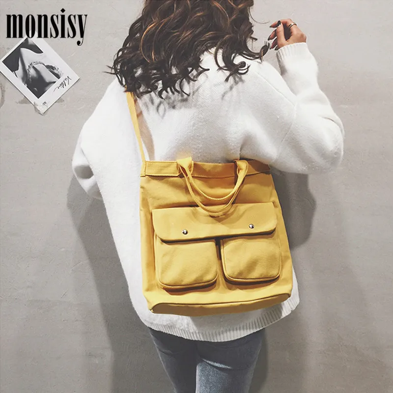 Monsisy Холщовая Сумка для покупок женщин сумка на плечо Большая вместительная