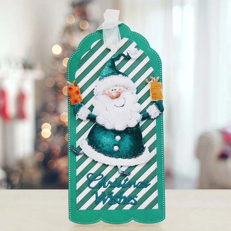 Танцующий Санта Клаус высечки для изготовления открыток очаровательные