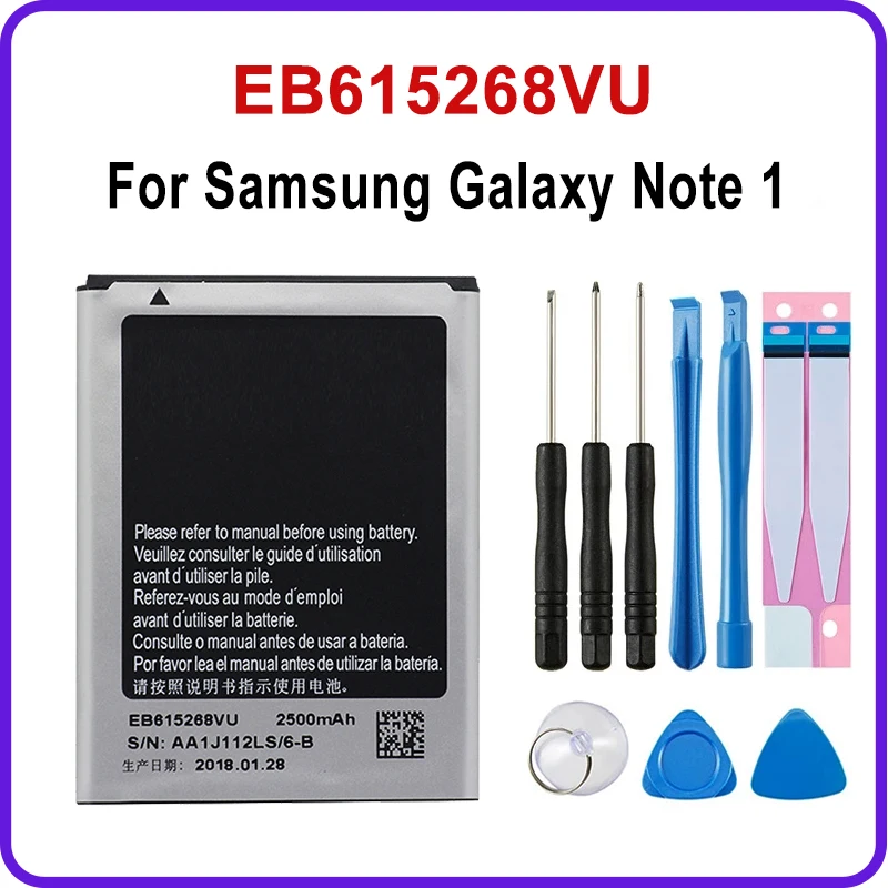 

Replacement Battery For Samsung Galaxy Note 1 GT-N7000 i9220 N7005 i9228 i889 T879 Compatible Phone Battery EB615268VU 2500mAh