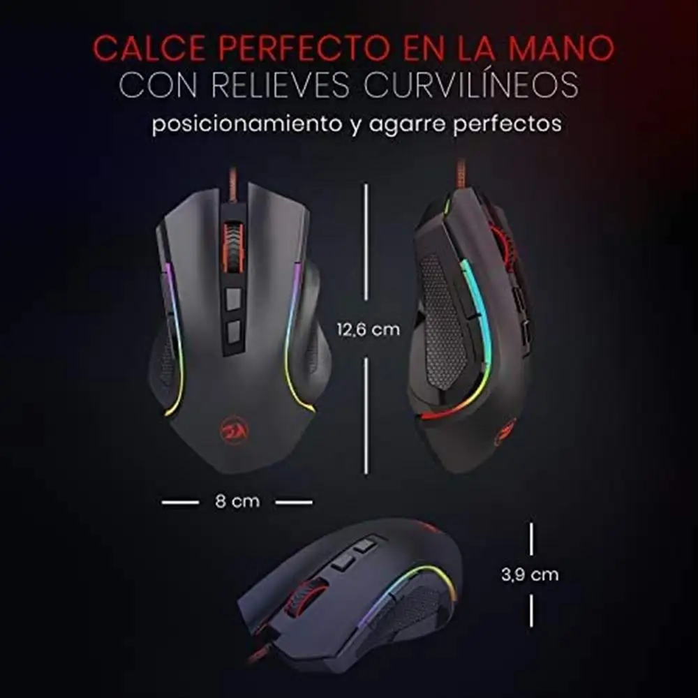 

Redragon Griffin M607 Zeus Wired USB Gaming Mouse with 7 Programmable Buttons / 7200 DPI/RGB Lighting for Windows/Mac PC