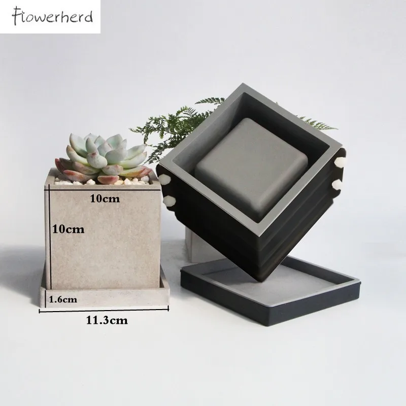

Double Layer Square Cement Flowerpot Mold Silicone Plastic Base Mold DIY Handmade Resin Mold Candle Holder Cake Decorating Tools